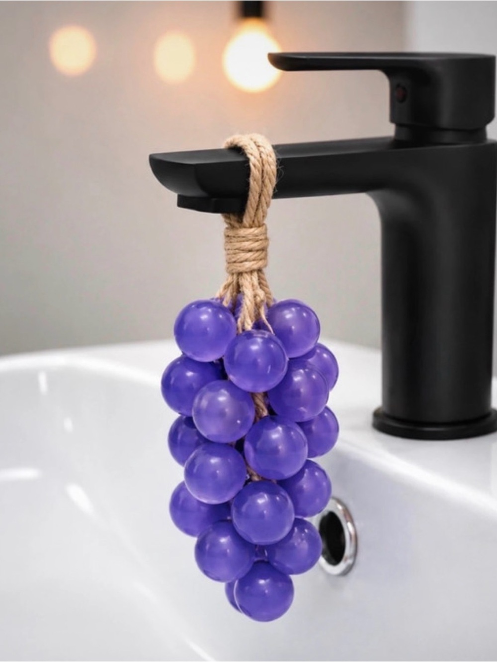 Grape Cluster Faux Floral Hanging Accent in Purple